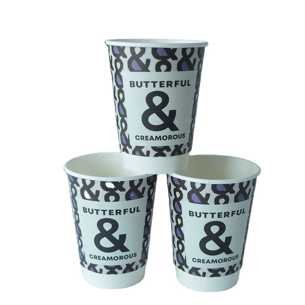 Eco friendly Custom Logo 8 10 12 16oz Disposable Food Grade Packaging Biodegradable paper cups Ice Cream Wrapping Paper Bowl