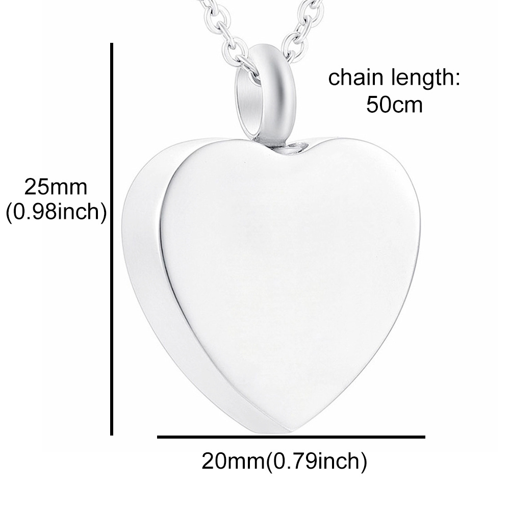 Heart Cremation Urn Necklace for Ashes Keepsake Jewelry Memorial Pendant Stainless Steel Locket - You will forever be my always