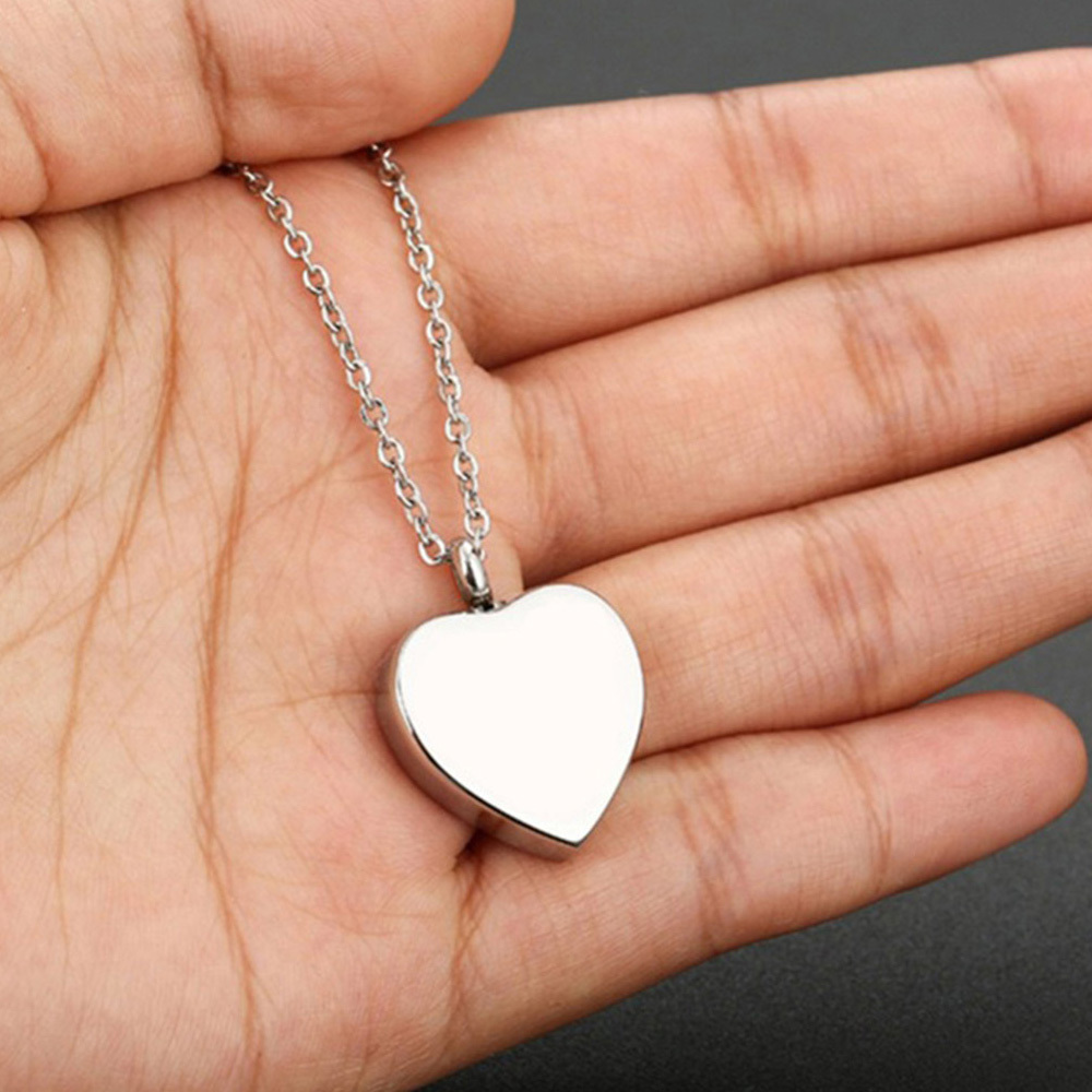 Heart Cremation Urn Necklace for Ashes Keepsake Jewelry Memorial Pendant Stainless Steel Locket - You will forever be my always