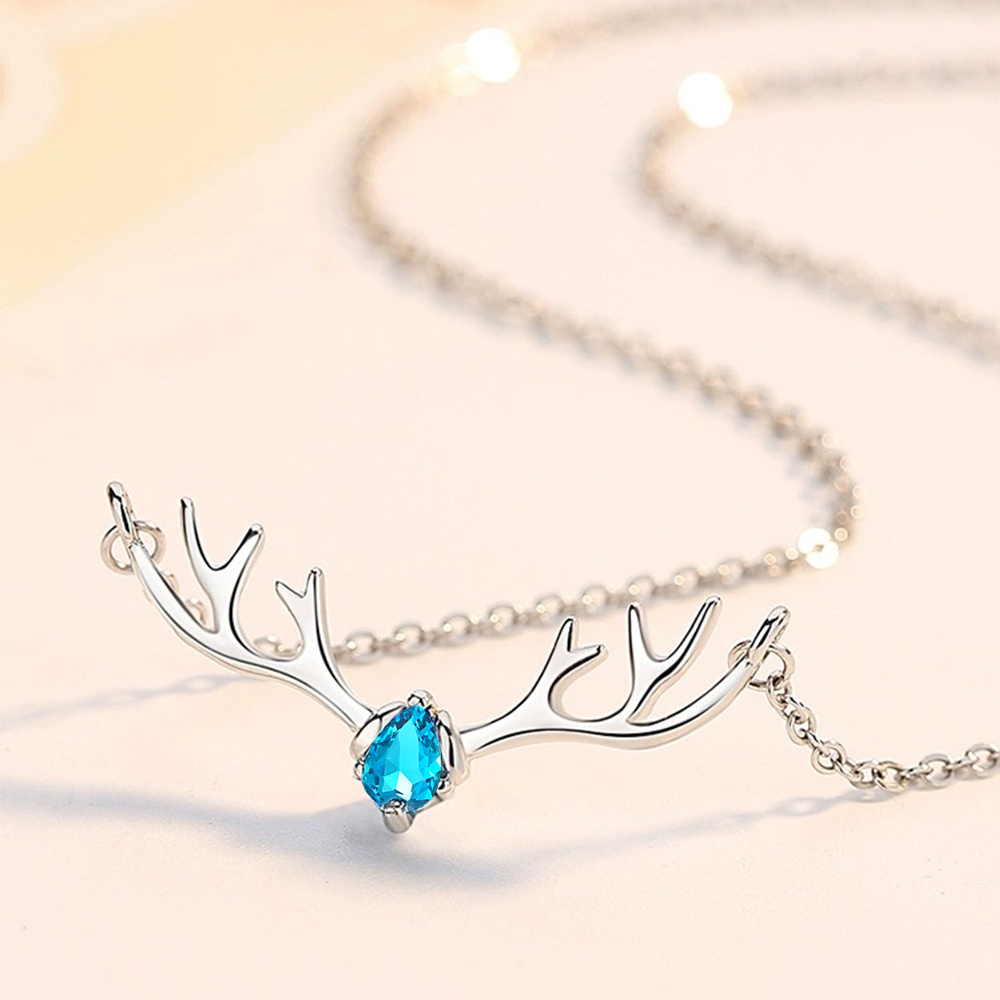 Deer Urn Necklace for Ashes Stainless Steel Antler Cremation Jewelry Urn Necklace for Pet/Human Ashes for Women