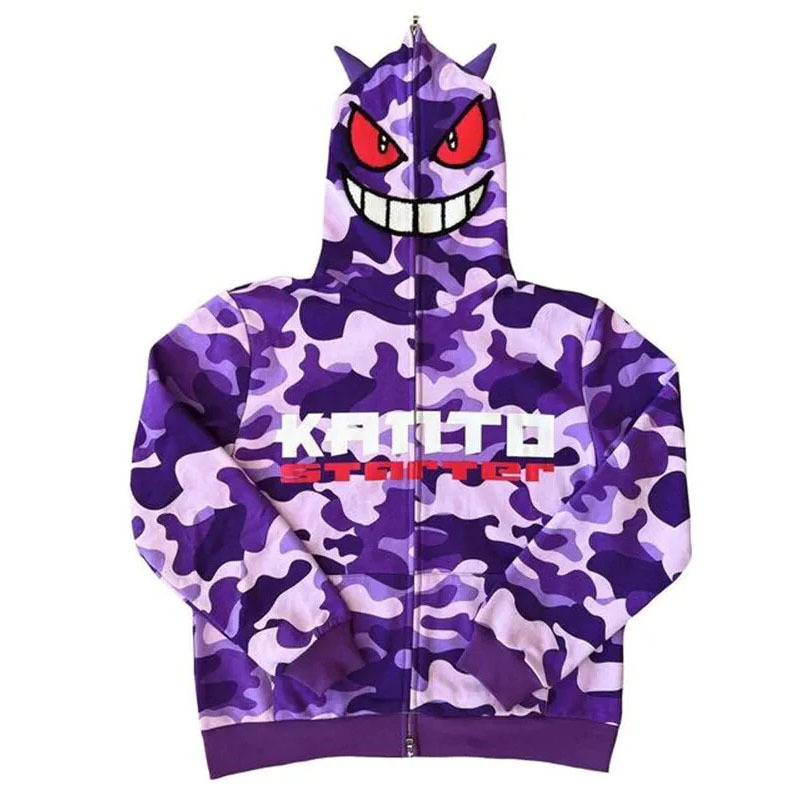 Y2K Hoodie Zipper Hooded Hoodie Wholesale 2023 New Hip Hop Camouflage for Man Cotton Knitted Fabric Long Sleeve Custom Hoodie