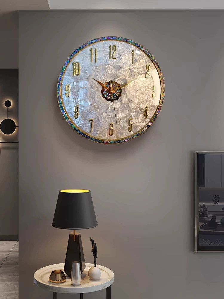 Round Large creative metal large luxury modern digital wall clock 3d metal wall clock for Home Kitchen Living Room Decor