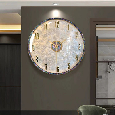 Round Large creative metal large luxury modern digital wall clock 3d metal wall clock for Home Kitchen Living Room Decor