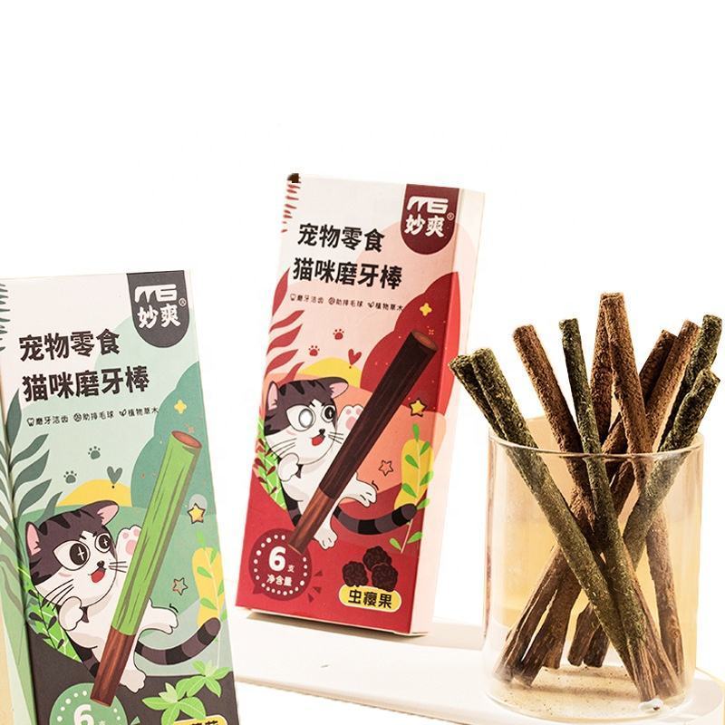 Wholesale Natural Plant Cat Teeth Cleaning Chew Polygonum Catnip Toys Chew Sticks for Cat Kitten Kitty