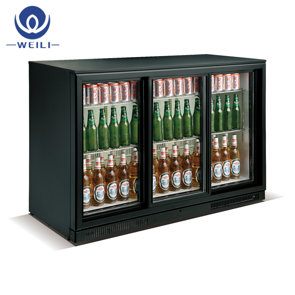 Three Door Sliding Door Beer Cooler Refrigerator Fridge