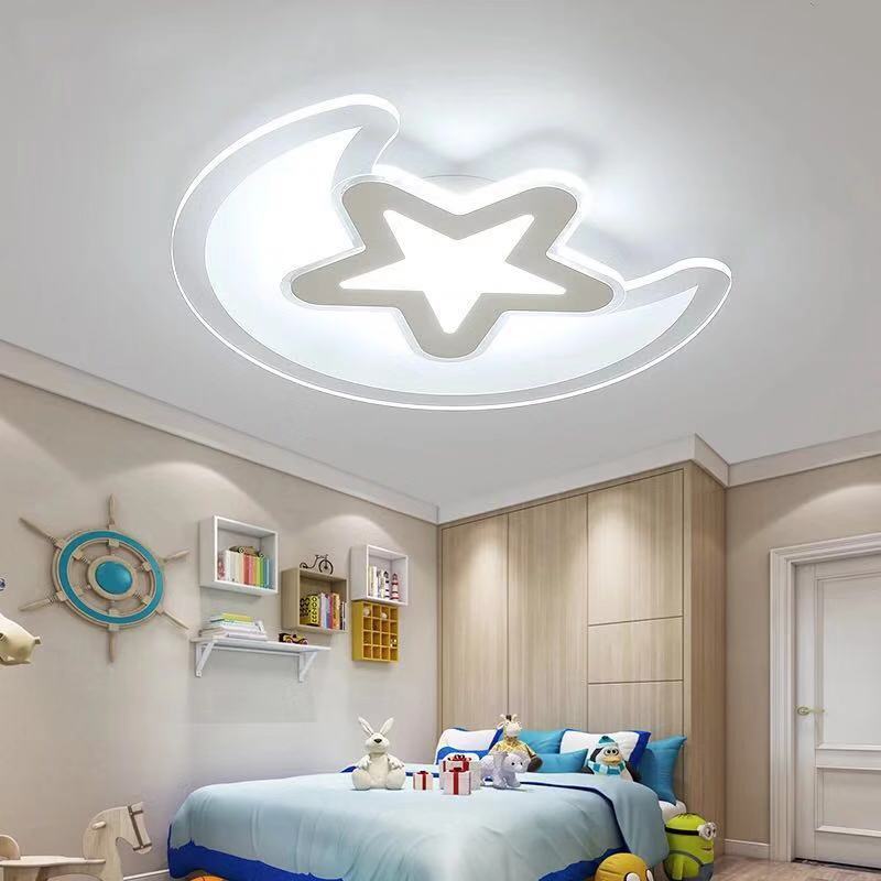 Modern Easy Installed Moon And Star Shaped Kids Room Interior Ceiling Light Led Lamps Ceiling Lighting