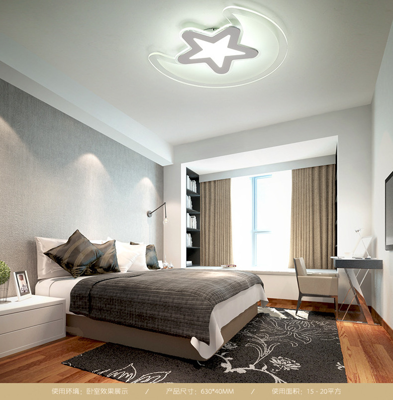 Modern Easy Installed Moon And Star Shaped Kids Room Interior Ceiling Light Led Lamps Ceiling Lighting