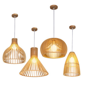 nordic rustic designer restaurant woven kitchen dining room led bamboo chandelier modern pendant decorative light bedroom