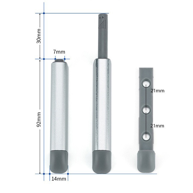 Aluminium ABS Push To Open System Push Release Magnetic Touch Latch for Cabinet Door Rubber Damper Cabinet Damper Buffer