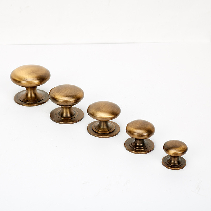 Kitchen Cupboard Knobs Cheap Price On Hot Sale Wardrobe Round Solid Hardware Cabinet Door Drawer Brush Brass Gold Knob Handle