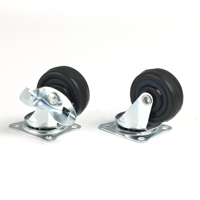 1.5 2 2.5 3 inch small Pp Swivel type Castor Rubber Wheels and casterswith small ball bearing plate casters