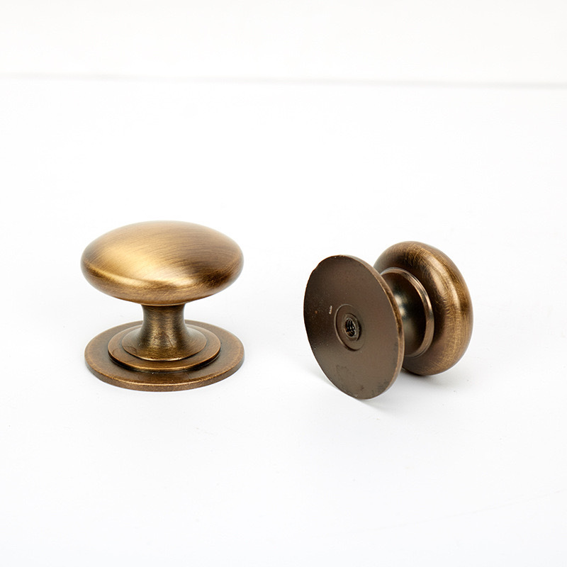 Kitchen Cupboard Knobs Cheap Price On Hot Sale Wardrobe Round Solid Hardware Cabinet Door Drawer Brush Brass Gold Knob Handle