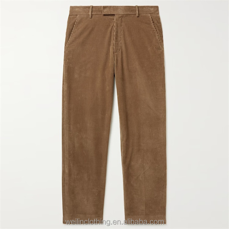 Custom plain blank bottom trousers loose baggy corduroy pants for men