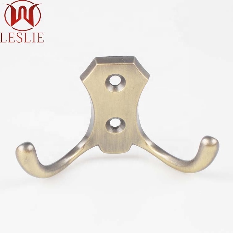 Zinc Alloy Small Decorative Double Coat Metal Hooks for Clothes Hanger other furniture hardware fittings furniture hardware