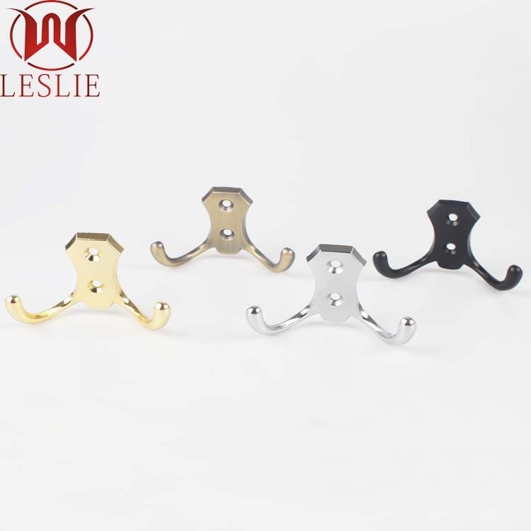 Zinc Alloy Small Decorative Double Coat Metal Hooks for Clothes Hanger other furniture hardware fittings furniture hardware