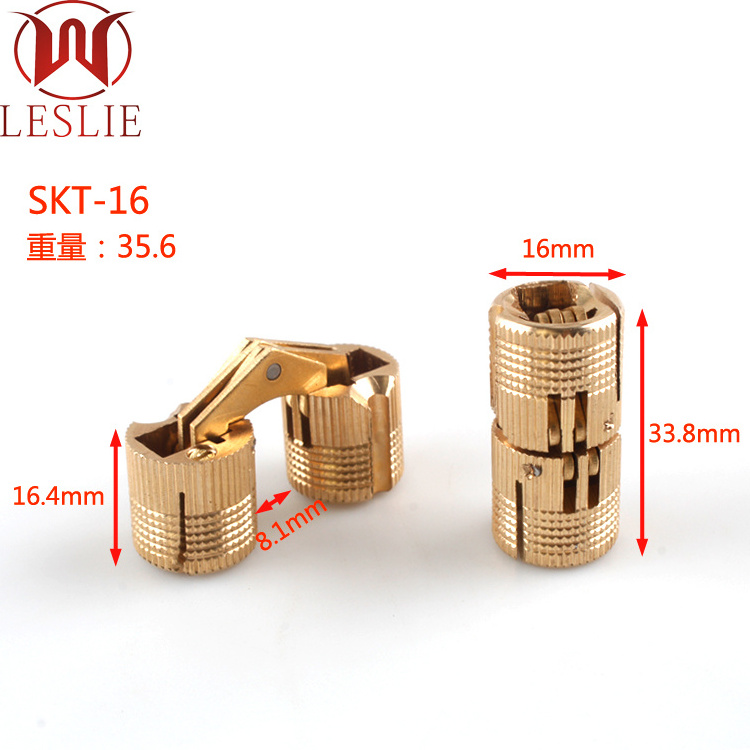 Manufacturer direct selling one-line brass hidden jewelry box hinge bucket type multi specification cylindrical hinge