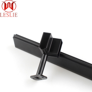 Black wardrobe rail support tube mounting rod flange For Hanging Clothes hanging tube support holder closet round tube rod