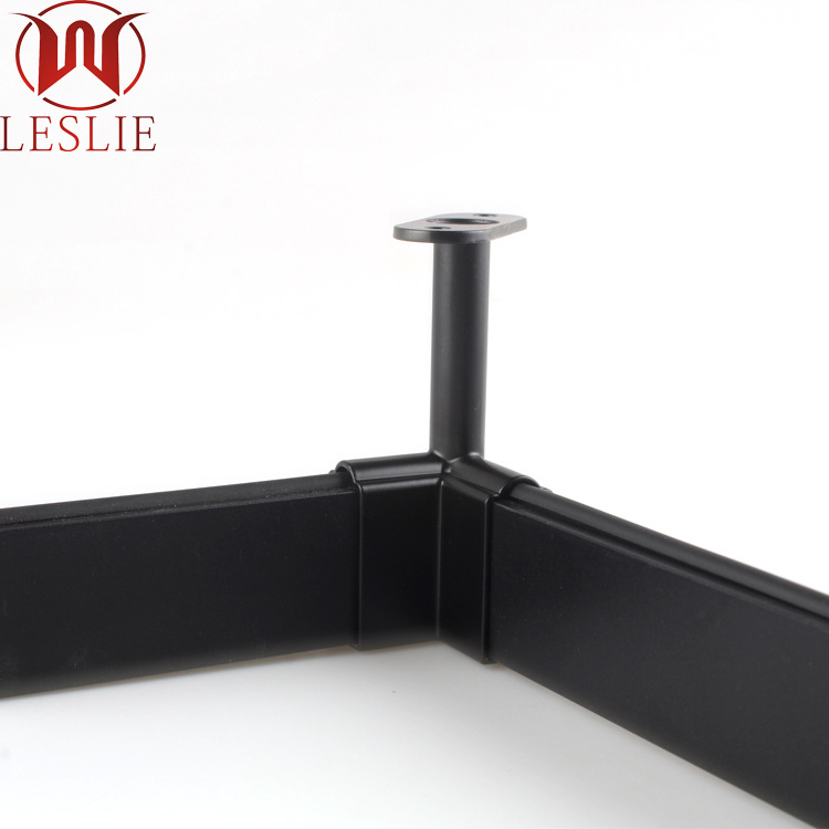 Black wardrobe rail support tube mounting rod flange For Hanging Clothes hanging tube support holder closet round tube rod