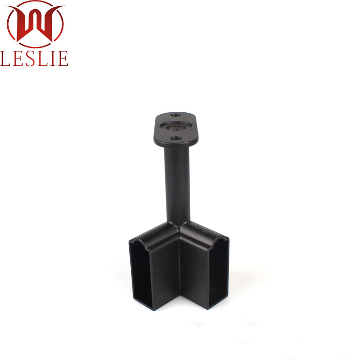 Black wardrobe rail support tube mounting rod flange For Hanging Clothes hanging tube support holder closet round tube rod