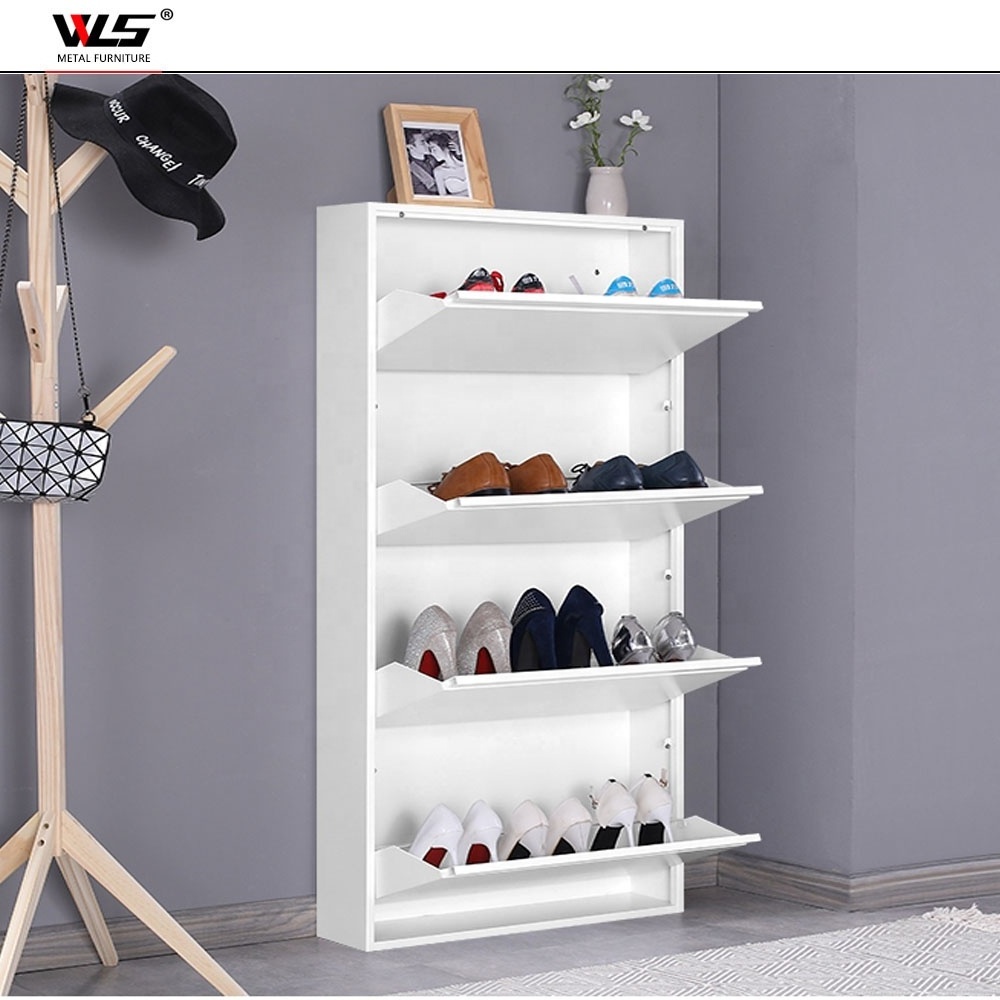 2024 Living Room Modern Narrow Steel Shoe Rack Metal Shoe Storage Cabinet