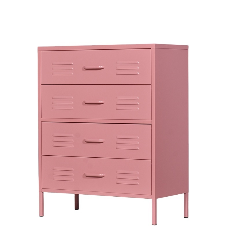 2024 HOT SALE pink color steel storage 4 metal drawer cabinet