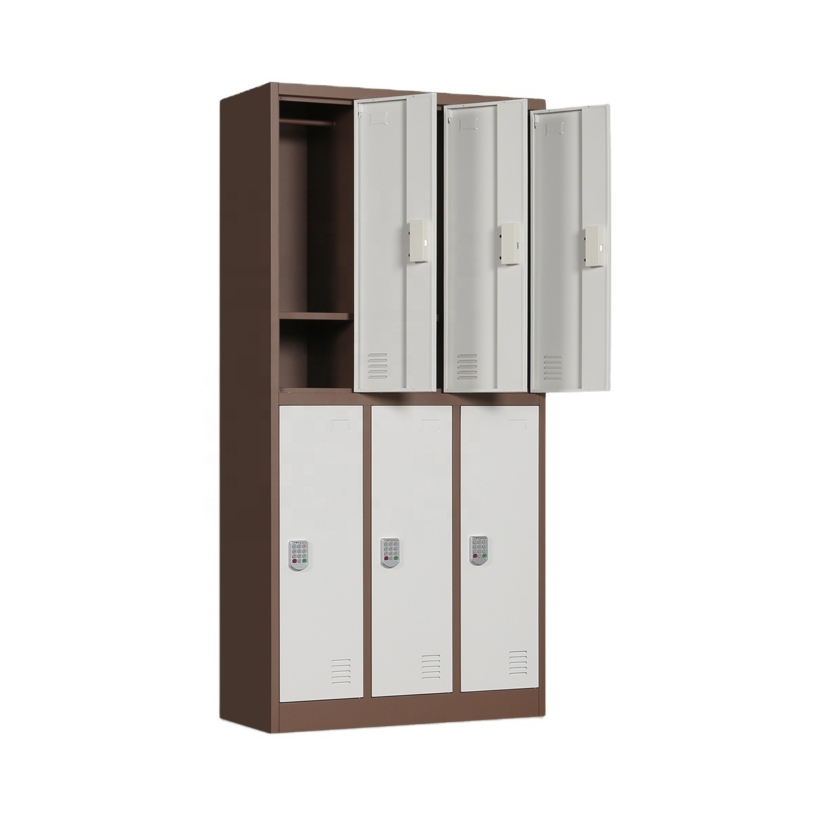 Wholesale metal 6 door gym office storage wardrobe Steel Locker