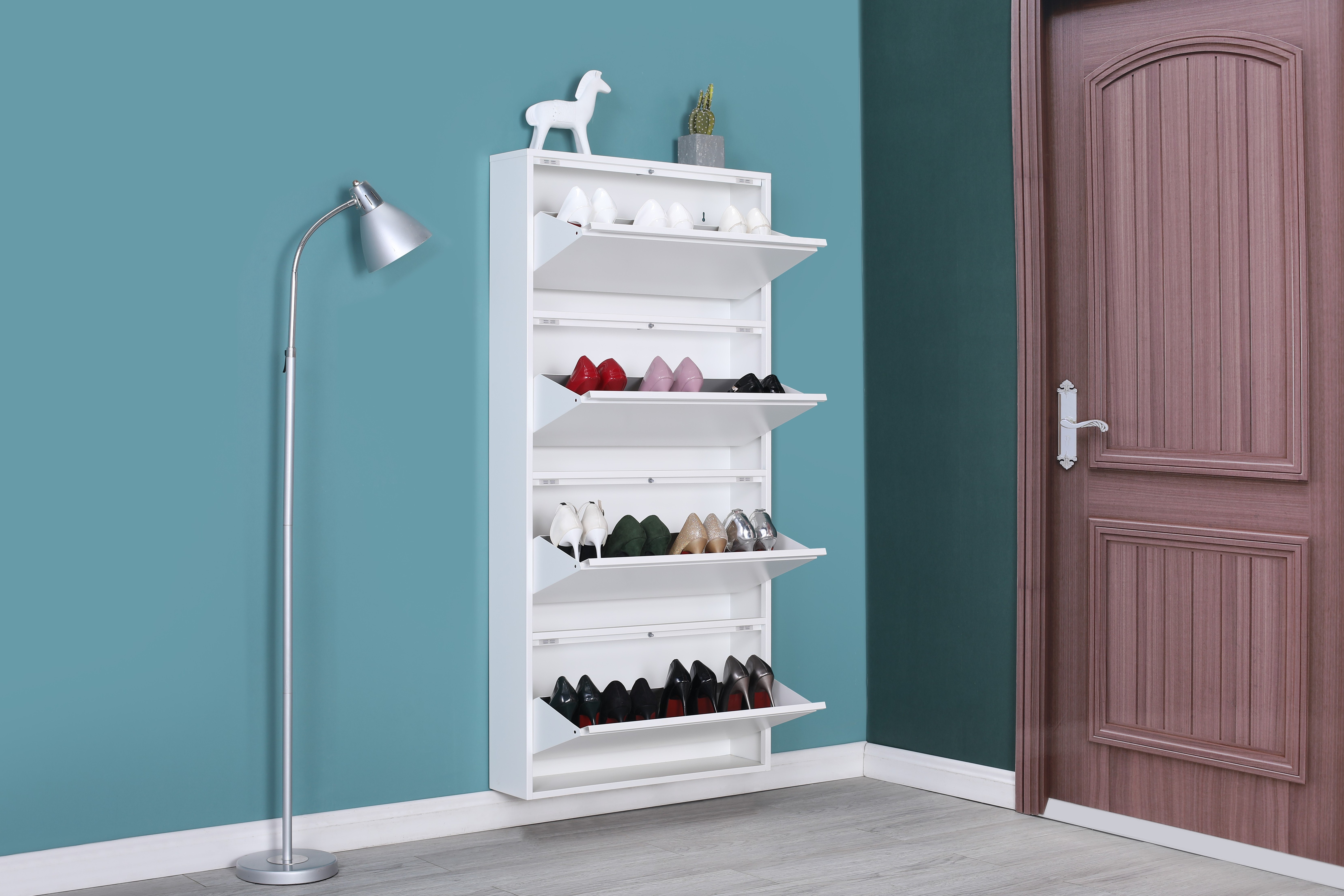 Modern Home Furniture Living Room Furniture Steel Shoe Storage Cabinet Metal  Shoes Rack Cabinet Shoe Shelf