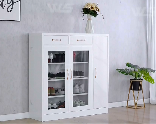 New Modern Style Home Furniture Customized Steel Shoe Rack Storage Cabinet Metal Living Room Furniture