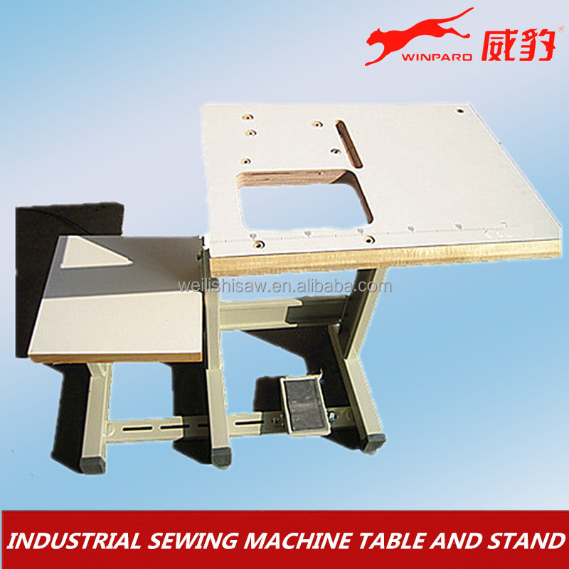 Adjustable industrial sewing machine table with stand