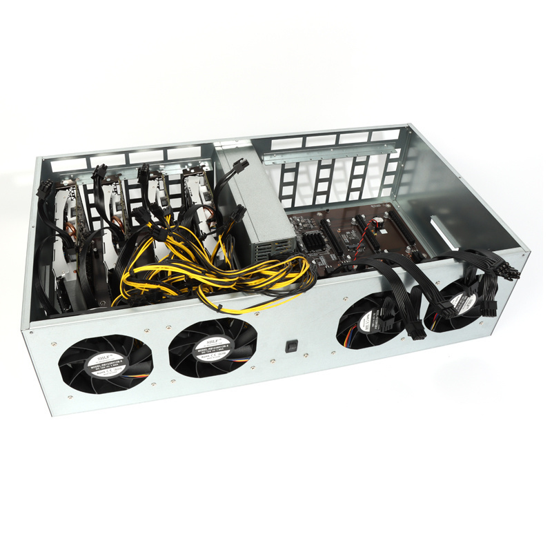 Free shipping cost Popular Case 65MM 8GPU B75 B85 Case for 8 AMD Graphics Card gpu rig Server case using at home