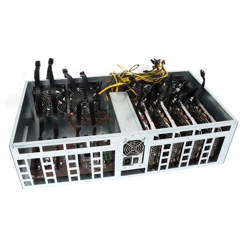 Free shipping cost Popular Case 65MM 8GPU B75 B85 Case for 8 AMD Graphics Card gpu rig Server case using at home