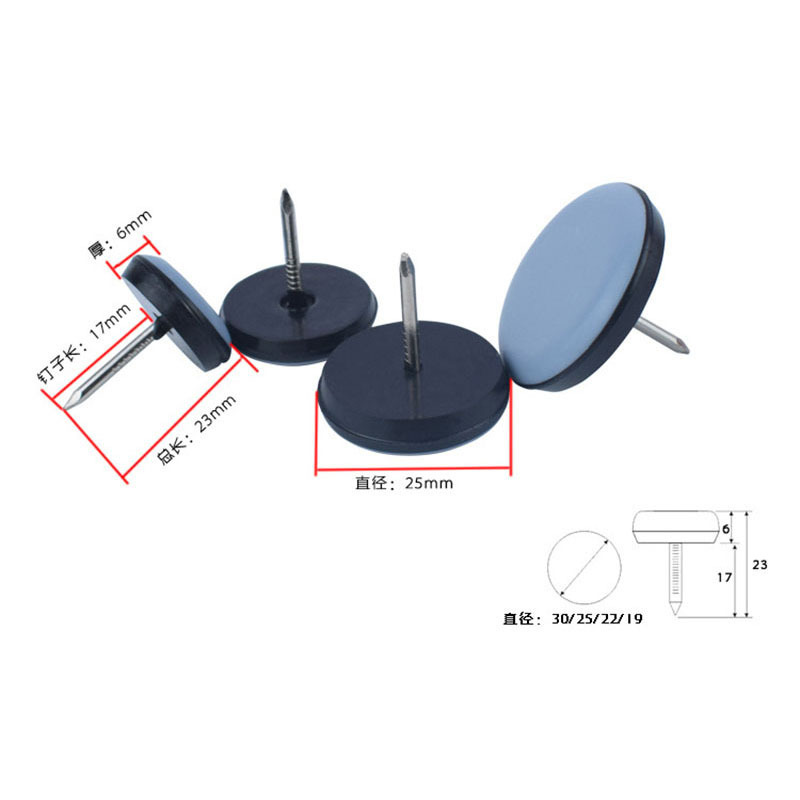 Nail On Furniture Sliders Pfte Slider Glide 22mm Chair leg Easy Sliders Chair Glides For Chair Legs