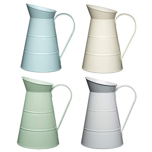 Enamel pitcher outdoor garden galvanized jug metal flower pots