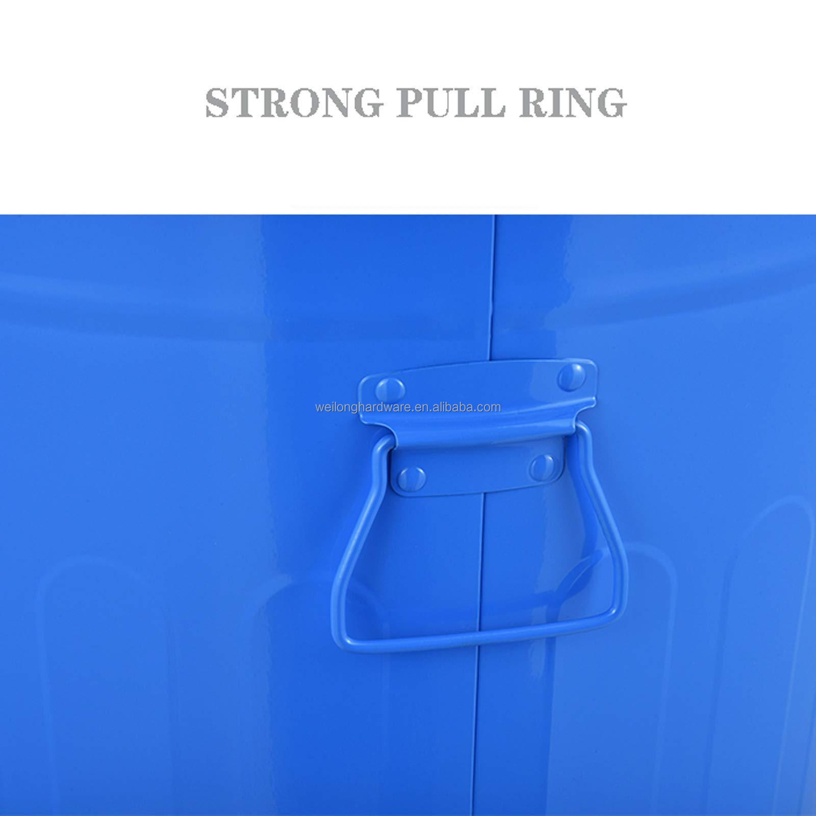 49L Metal Trash Can Galvanized Steel Garbage Can with Lid Ash Bin Lid Outdoor Garbage Bin