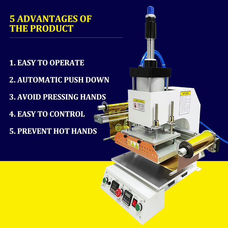 Desktop Automatic Hot Press Foil Leather Plastic Stamping Machine High Speed  Hot-Foil Stamping Machine Foil Printing Machine