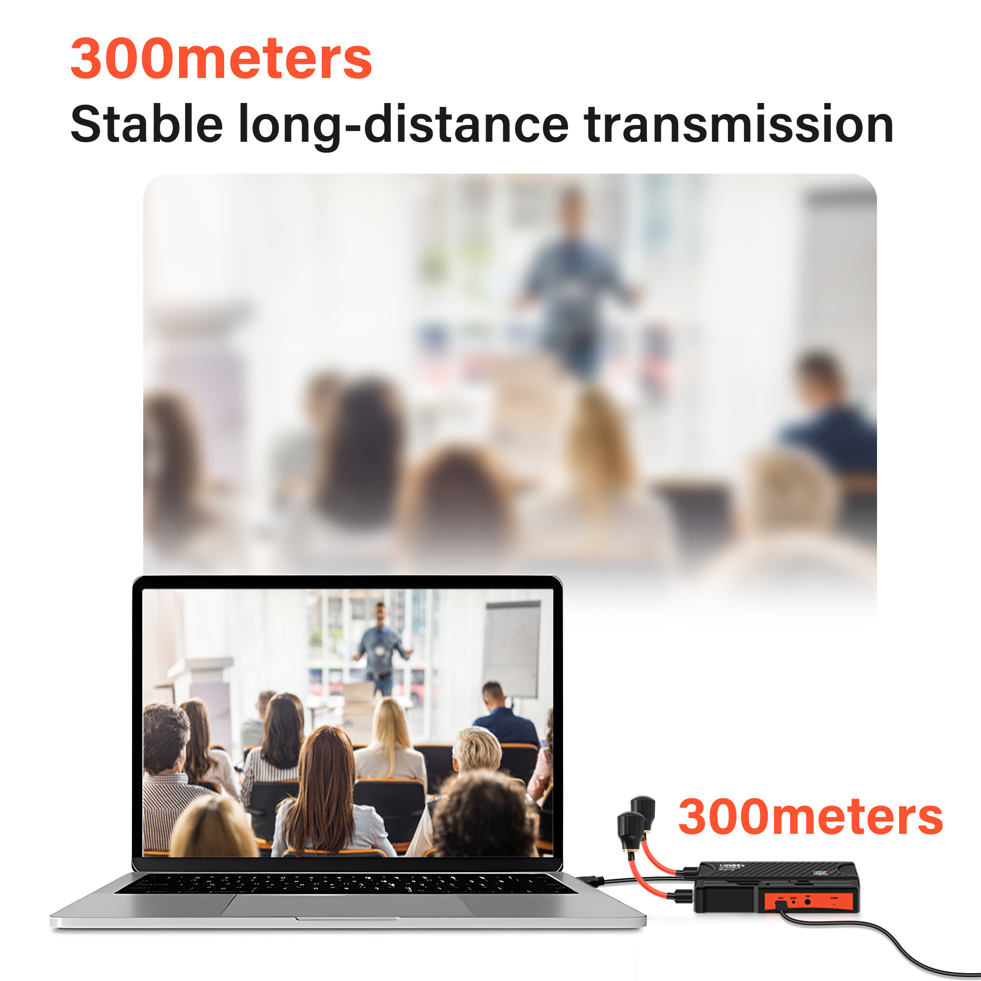 Long Range 300M HDMI Wireless Extender 1080P Plug and Play for Camera Camera to Screen Video Wireless Transmitter and Receiver