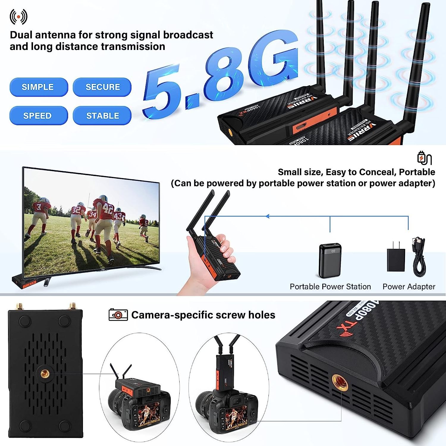 Audio video Wireless Transmitter Receiver 870ft long distance range 0.06s Latency IR remote 1 to many hd Wireless Extender kit