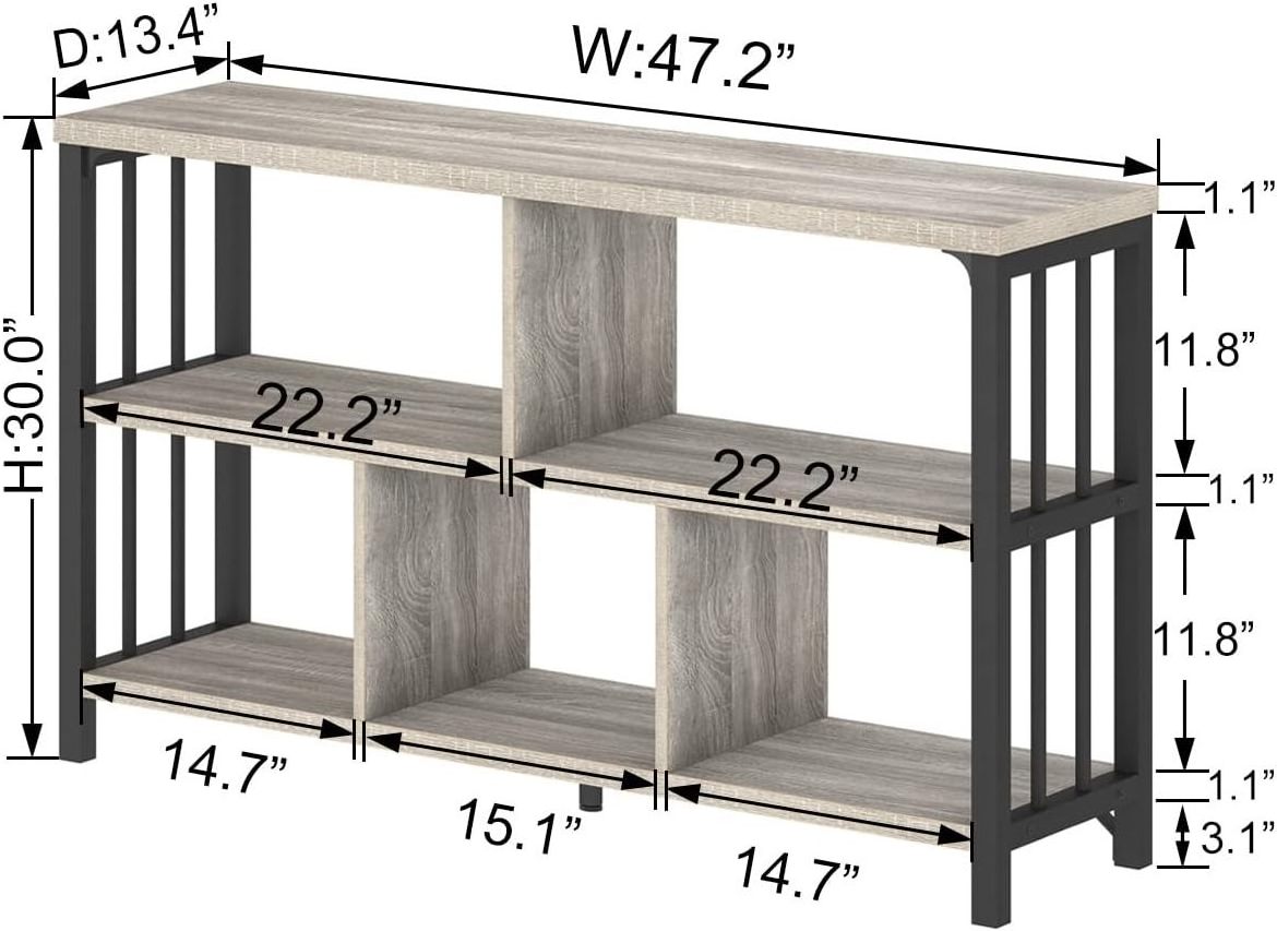 5 Square Storage Organizer Open Bookshelves Wooden Metal Short Bookshelves For Home Office Living Bedroom Storage