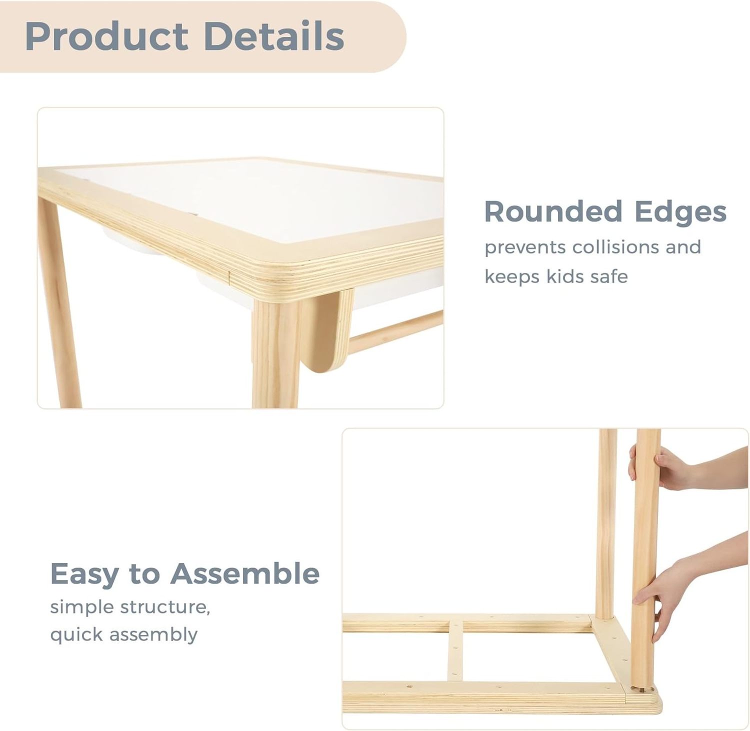 Sensory Table with Double Panel with 2 Chairs, Multifunctional Wooden Sand Table and Water Table for Kids