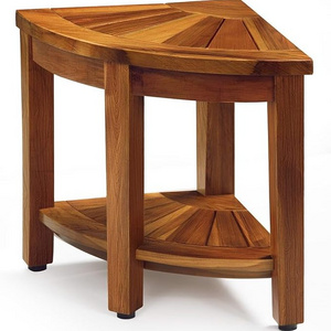 Teak Shower Stool 18 Inch Shower Stool Requires Assembly for Indoor Shower Corner Bench with Storage Shelf