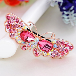 Crystal Rhinestones Butterfly Hair Barrette Clip Hairpins Jewelry Girls Hair Accessories