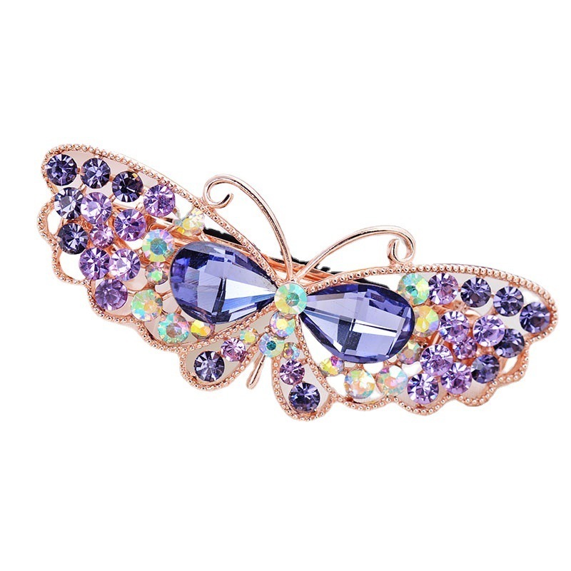 Crystal Rhinestones Butterfly Hair Barrette Clip Hairpins Jewelry Girls Hair Accessories