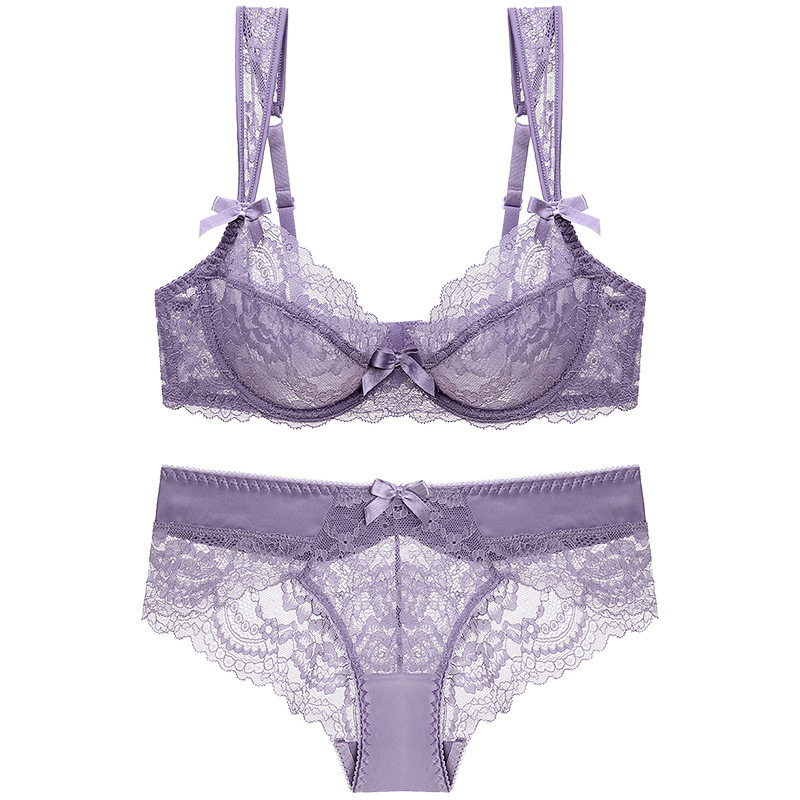 Bra & Brief Sets Transparent Lingerie Women Underwire Unlined Sexy Lace Underwear For Women