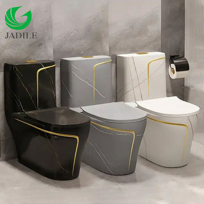 Luxury Inodoro Negro Sanitary Ware Ceramic Bathroom Porcelain Gold Black Colored Wc One Piece Toilet Bowl