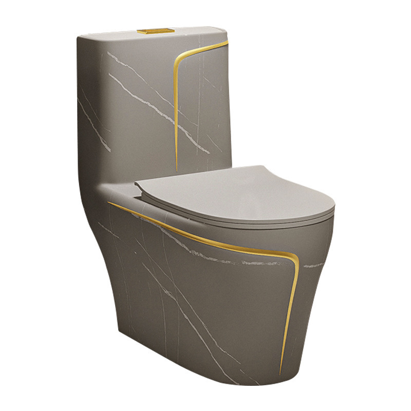 Luxury Sanitary Ware Inodoro Negro Ceramic Bathroom Porcelain Gold Black Colored Wc One Piece Toilets Bowl