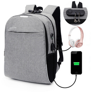 Hot selling Oxford Fabric reflective strip travel backpack Passcode Lock 15.6 inch laptop backpack with USB charging port