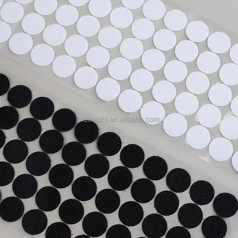 Vinas Home Use Velcroes Tape Transparent Die Cut Round Squares Nylon Self Adhesive Hook And Loop Dots Circle