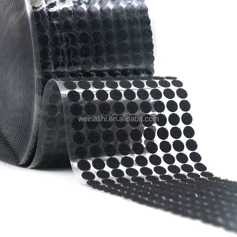 Vinas Home Use Velcroes Tape Transparent Die Cut Round Squares Nylon Self Adhesive Hook And Loop Dots Circle