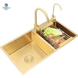 SUS304 double bowl stainless steel kitchen sinks gold sink sink kitchen 304 stainless steel