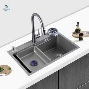 Light luxury household sink kitchen 304 stainless  steel sink kitchen nano black kitchen sink